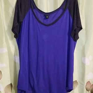 Torrid Flowy Blue Raglan Tee